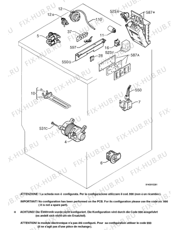 Взрыв-схема стиральной машины Aeg L60600 - Схема узла Electrical equipment 268